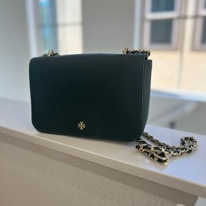 Tory Burch Emerson Green Leather Crossbody Bag